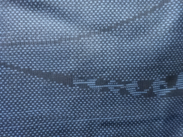 JAPANESE KIMONO / ANTIQUE KIMONO / SILK / DORO OSHIMA TSUMUGI / WOVEN LINE DRAWING / 7MARUKI